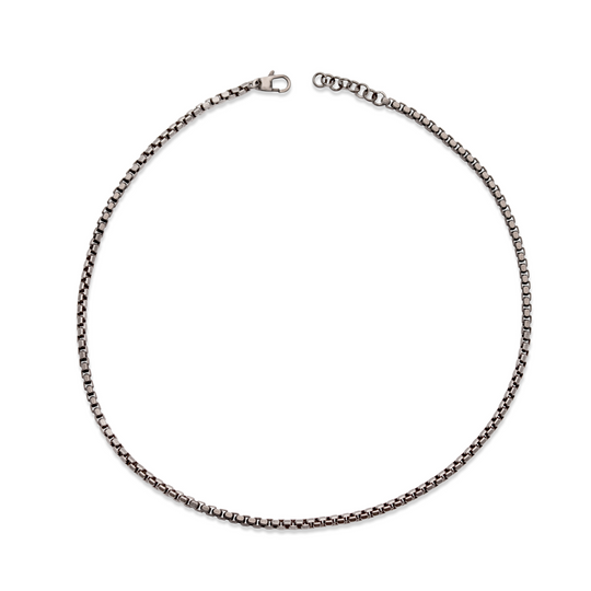 Stainless Steel Necklace - Gunmetal - LAK-163/50CM