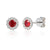 Ruby & Diamond Cluster Stud Earrings - 9ct White Gold - NTE409RD-9WG