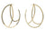 Large Alphabet Hoop Earring, Single Letter L, Right - Gold