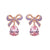 Amelia Bow Stud Earrings, Lilac & Pink - Rose Gold - AS22TRE52