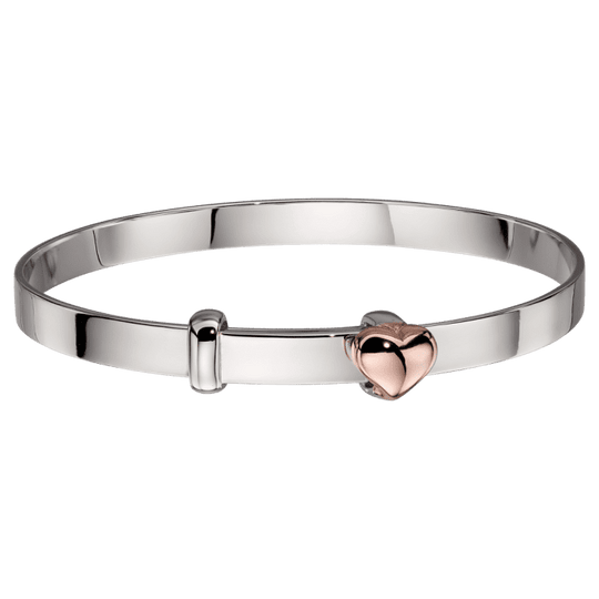 Fleur Children's Heart Bangle - Silver/Rose - LSB0212