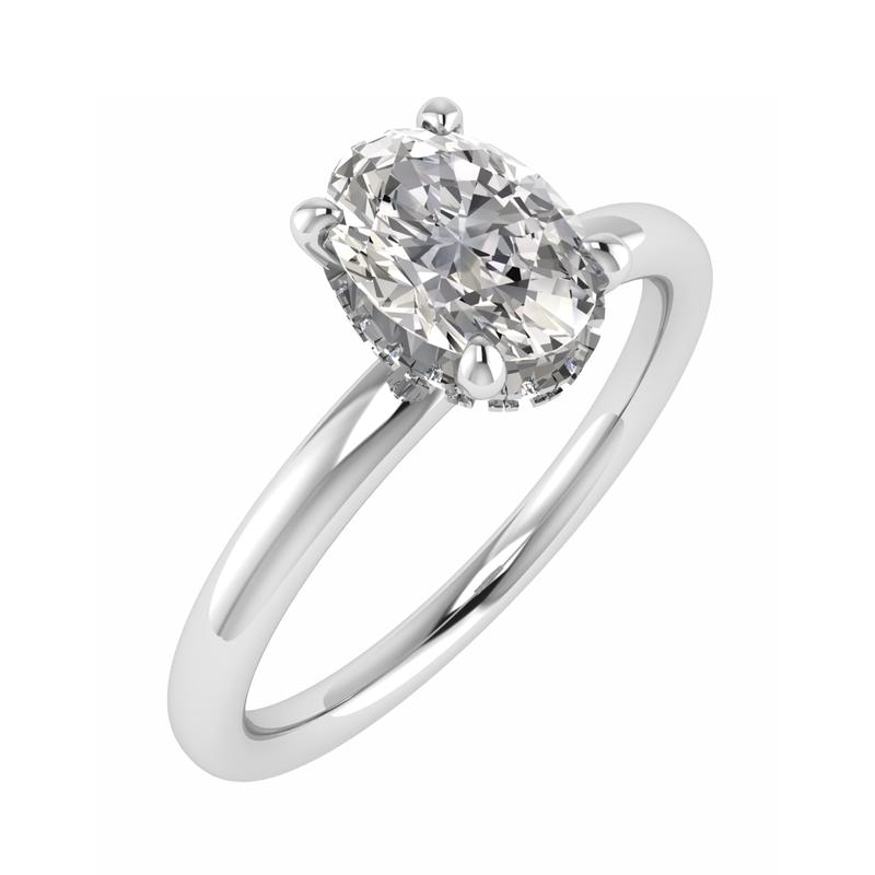 Platinum Oval Cut Laboratory Grown Diamond Ring - 1.29ct