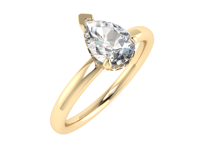 18ct Yellow Gold Pear Cut Laboratory Grown Diamond Ring - 1.15ct