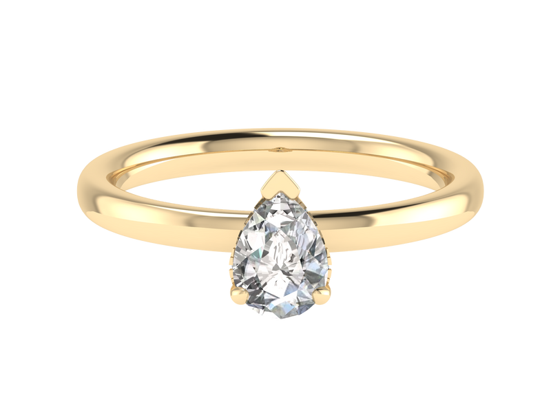 18ct Yellow Gold Pear Cut Laboratory Grown Diamond Ring - 1.15ct