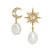 Luna Mismatch Star/Moon Stud Drop Earrings - Gold - AS22SGE31