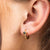 Large Black Star Huggie Earrings - Gold - SPG-78