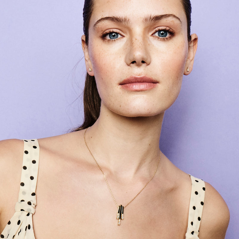 Art Deco Linear Pendant - Gold/Diamond