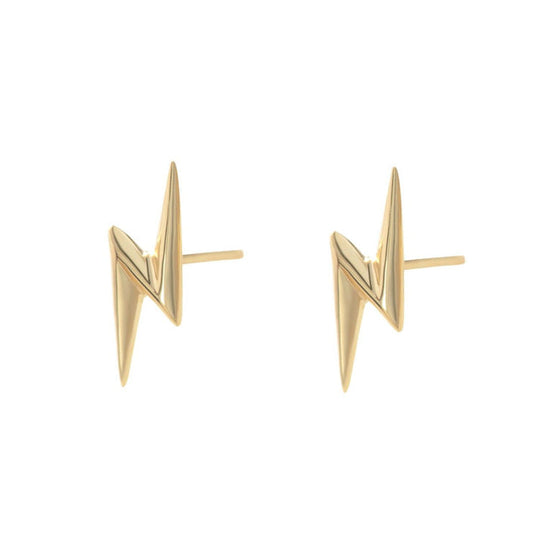 Lightning Bolt Stud Earrings - Gold - SPSEGBOLT