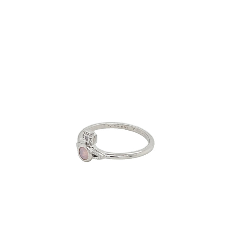 London Orb Ring - Silver/Milky Peach - 64040100-01P549