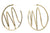 Large Alphabet Hoop Earring, Single Letter M, Left - Gold