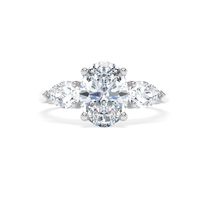 Platinum, Oval Cut, Laboratory Grown Diamond Engagement Ring - 2.00ct