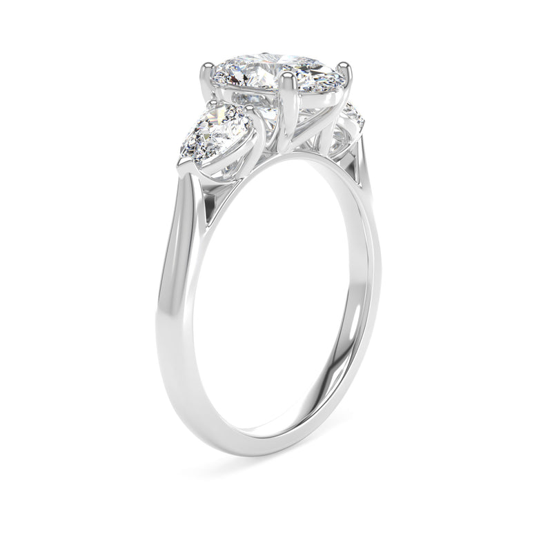 Platinum, Oval Cut, Laboratory Grown Diamond Engagement Ring - 2.00ct