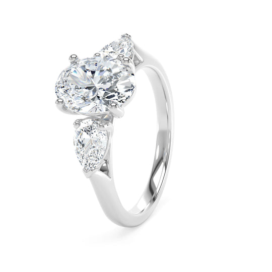 Platinum, Oval Cut, Laboratory Grown Diamond Engagement Ring - 2.00ct