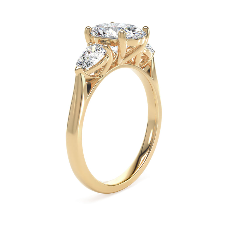 18ct Yellow Gold, Oval Cut, Laboratory Grown Diamond Engagement Ring - 1.30ct