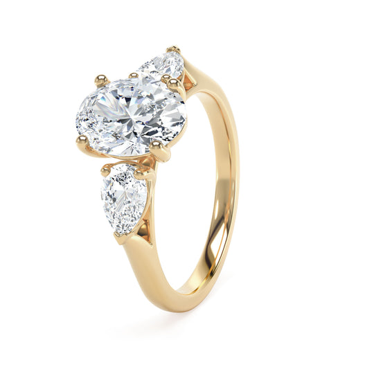 18ct Yellow Gold, Oval Cut, Laboratory Grown Diamond Engagement Ring - 1.30ct