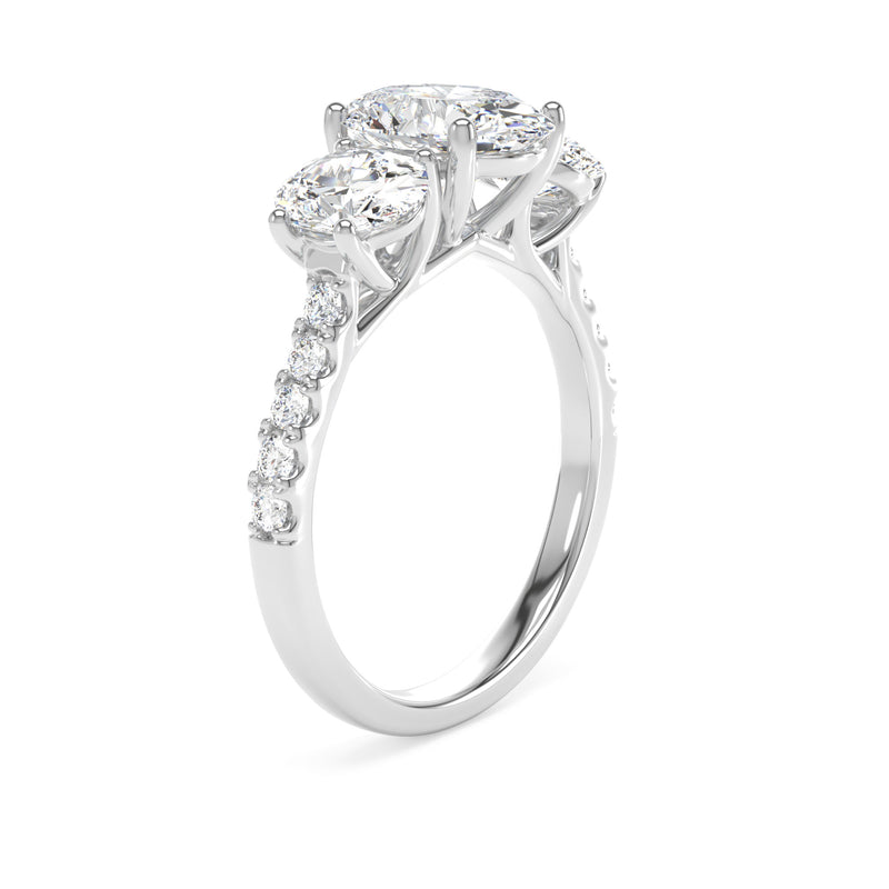 Platinum, Oval Cut, Laboratory Grown Diamond Engagement Ring - 1.60ct