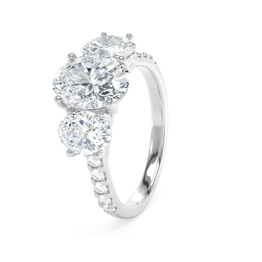 Platinum, Oval Cut, Laboratory Grown Diamond Engagement Ring - 1.60ct