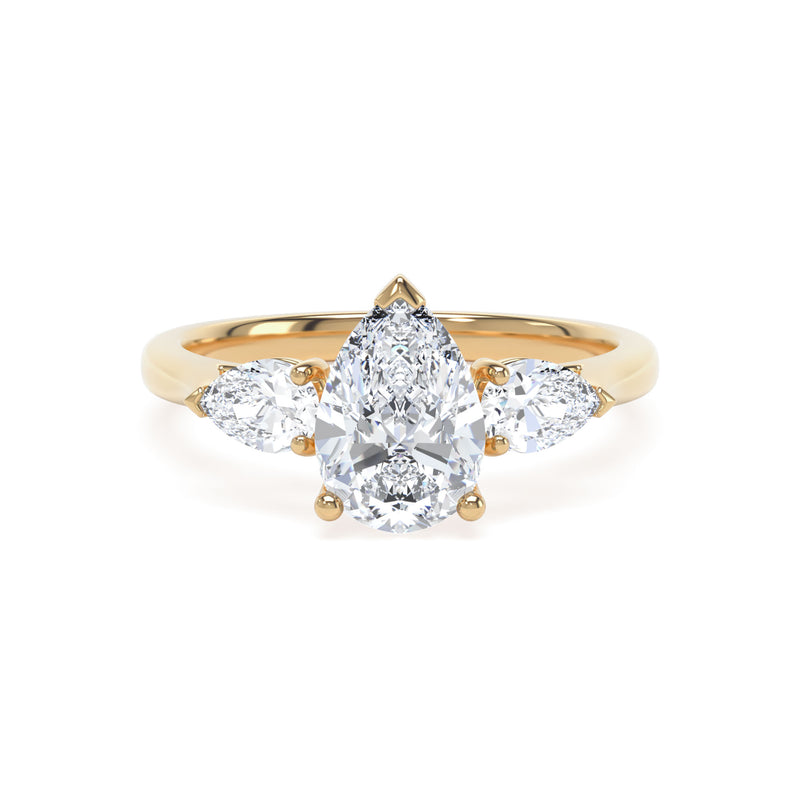 18ct Yellow Gold, Pear Cut, Laboratory Grown Diamond Engagement Ring - 2.00ct