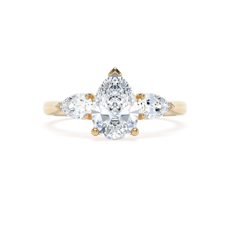 18ct Yellow Gold, Pear Cut, Laboratory Grown Diamond Engagement Ring - 2.00ct