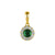 Emerald & Diamond Cluster Pendant - 9ct Yellow Gold - NTP409ED-9YG