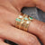 Princess Cut Emerald Stacking Ring, Size N - 9ct Yellow Gold - RG-PR-S-EM