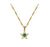 Celeste Mini Star Necklace - Emerald Green & Gold - AS22SGN08