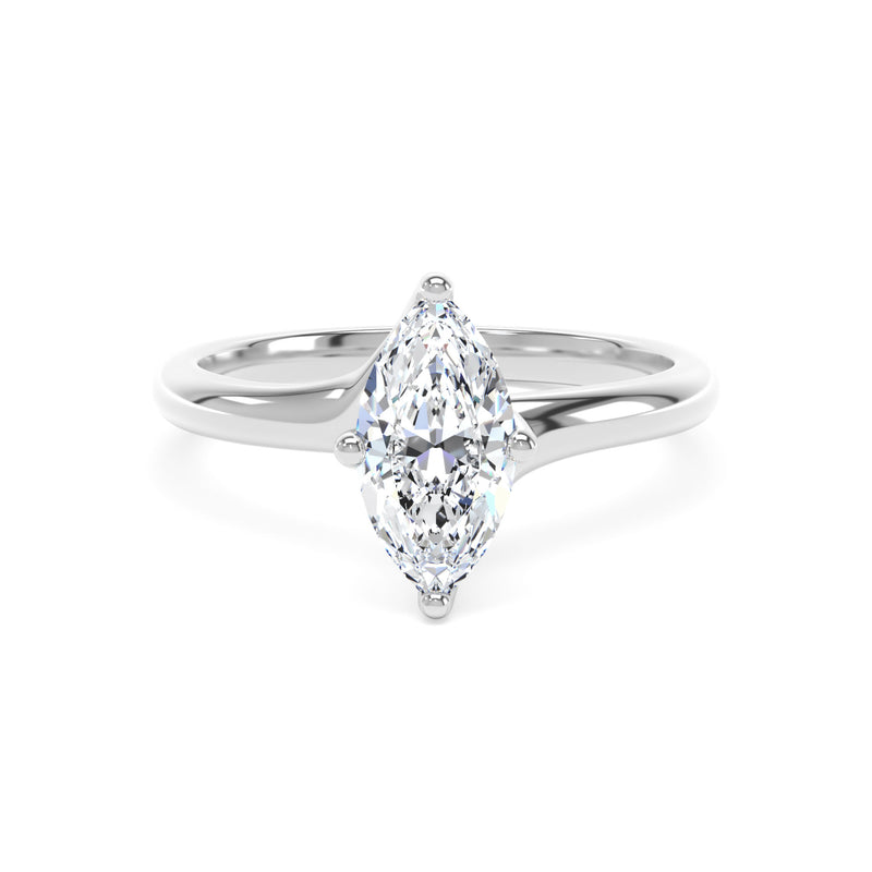 Platinum Marquise Cut Laboratory Grown Diamond Engagement Ring - 1.03ct
