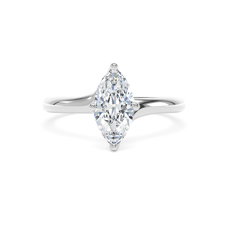Platinum Marquise Cut Laboratory Grown Diamond Engagement Ring - 1.03ct