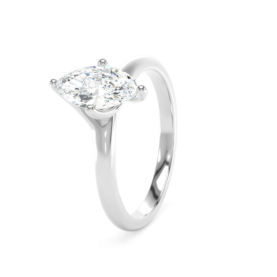 Platinum Marquise Cut Laboratory Grown Diamond Engagement Ring - 2.06ct