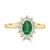 Emerald & Diamond Cluster Ring - 18ct Yellow Gold