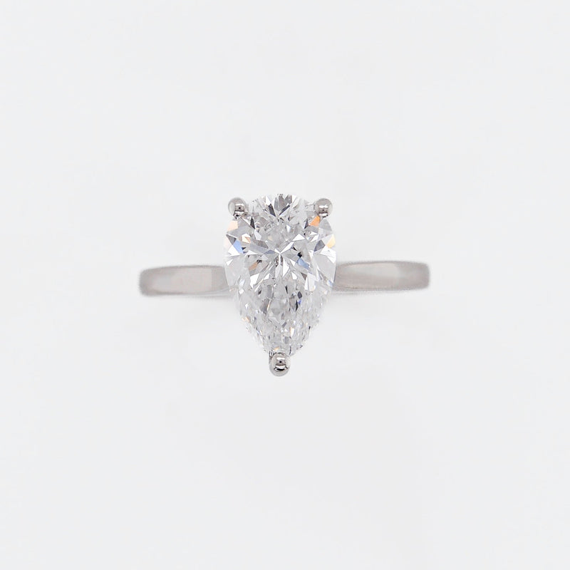 Platinum Pear Cut Laboratory Grown Diamond Engagement Ring - 2.01ct