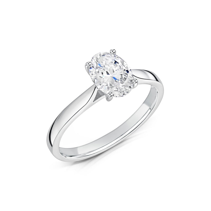 Platinum Oval Cut Laboratory Grown Diamond Engagement Ring - 1.53ct