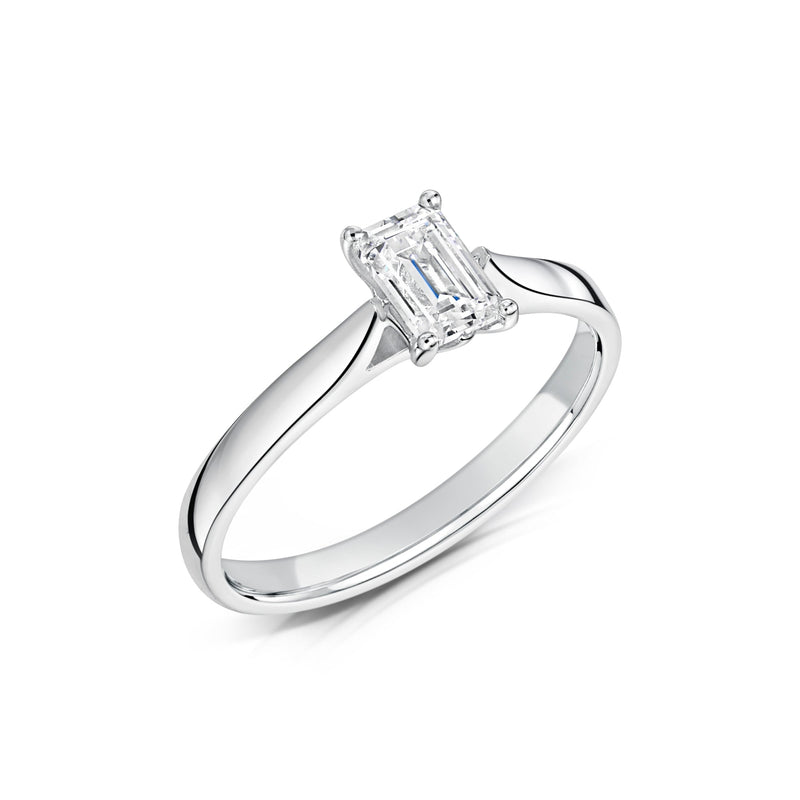 Platinum Emerald Cut Laboratory Grown Diamond Engagement Ring - 1.04ct