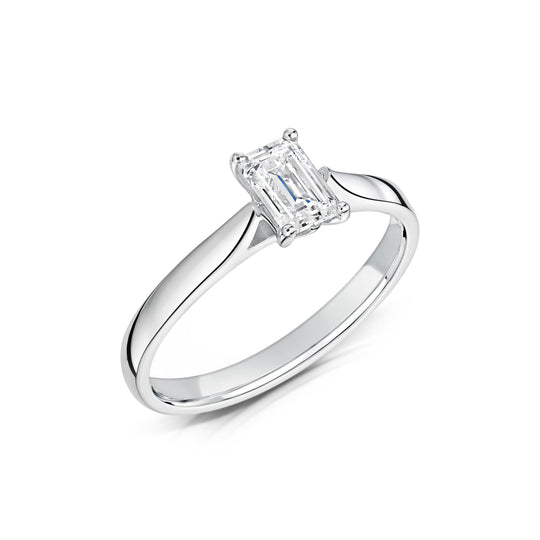 Platinum Emerald Cut Laboratory Grown Diamond Engagement Ring - 1.04ct