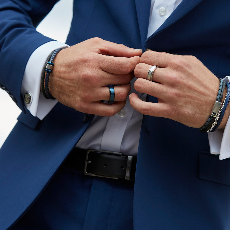 Blue Tungsten Carbide Ring - TUR-128