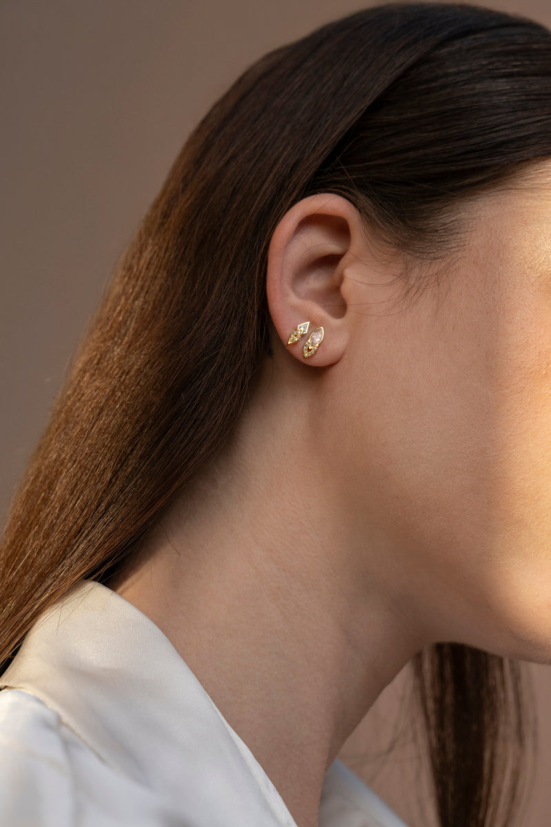 Mika Stud Earrings - Gold - JNM-200-039