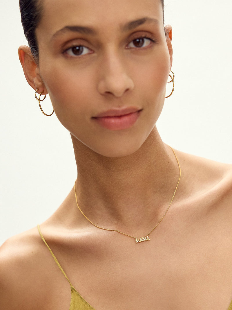 Mini Art Deco Mama Necklace - Silver - ALMNSSMINI