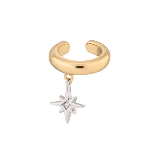 Starburst Drop Single Ear Cuff - Gold/Silver - SPSG-153