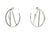 Small Alphabet Hoop Earring, Single Letter N, Left - Silver