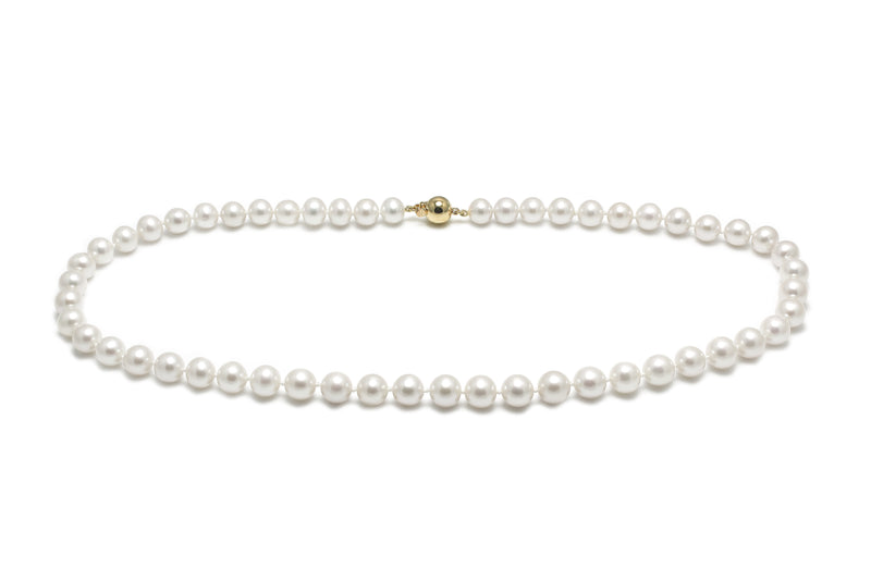 Round Freshwater Pearl Necklace, 8-8.5mm - 9ct Yellow Gold - NCRPRW8.5