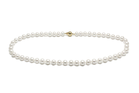 Round Freshwater Pearl Necklace, 8-8.5mm - 9ct Yellow Gold - NCRPRW8.5
