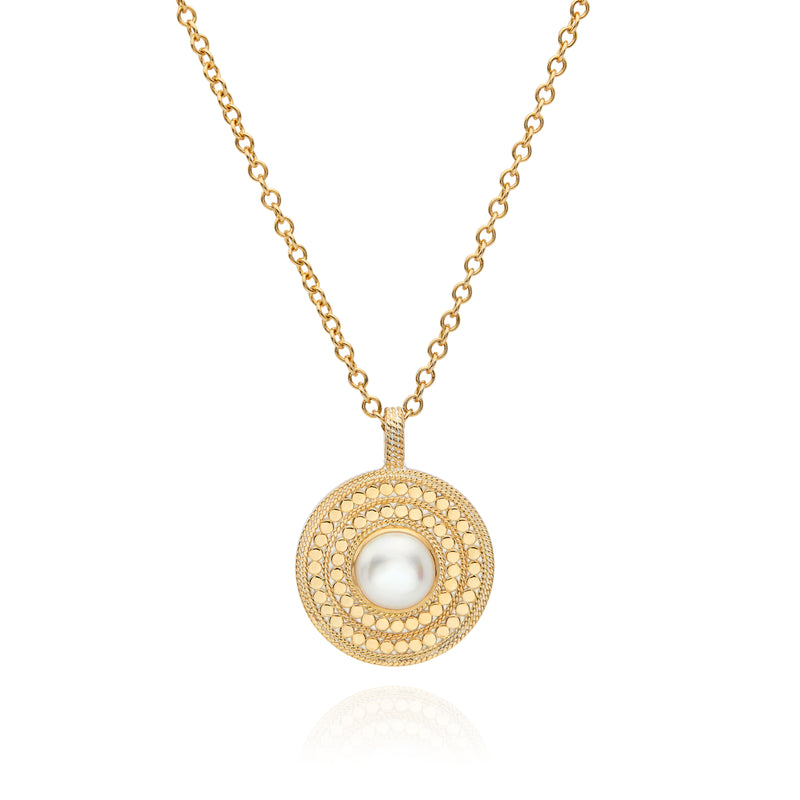 White Pearl Pendant - Gold - NK10861GPL