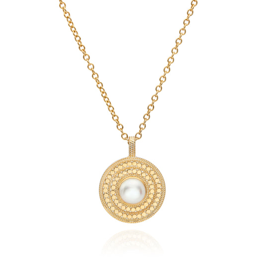 White Pearl Pendant - Gold - NK10861GPL