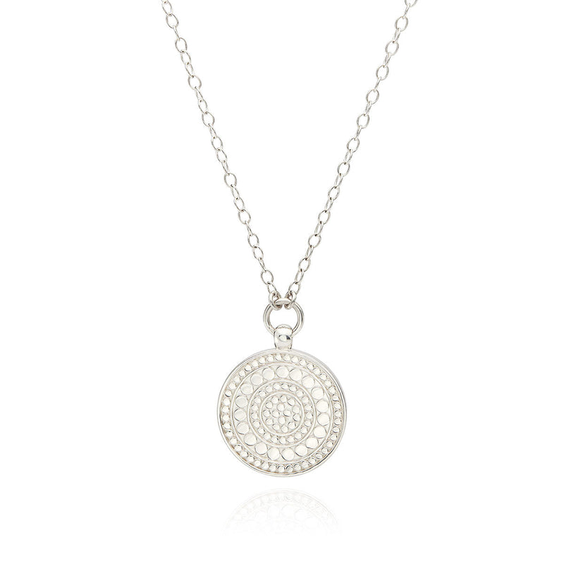 Classic Reversible Disc Pendant - Gold/Silver - NK10264-TWT