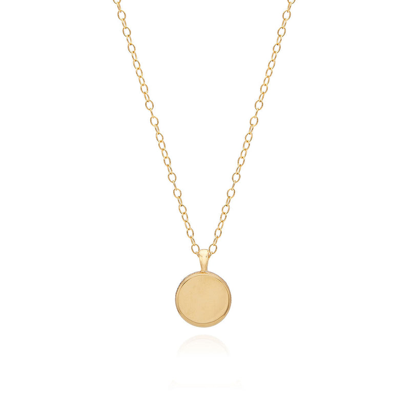 Small Coin Pearl Necklace - Gold - NK10319-GPL