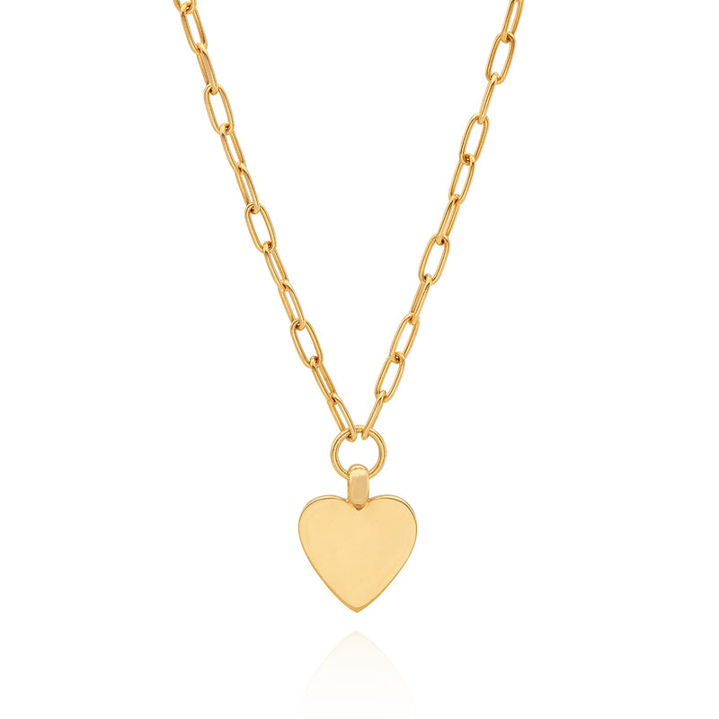 Medium Heart Necklace - Gold - NK10338-GLD
