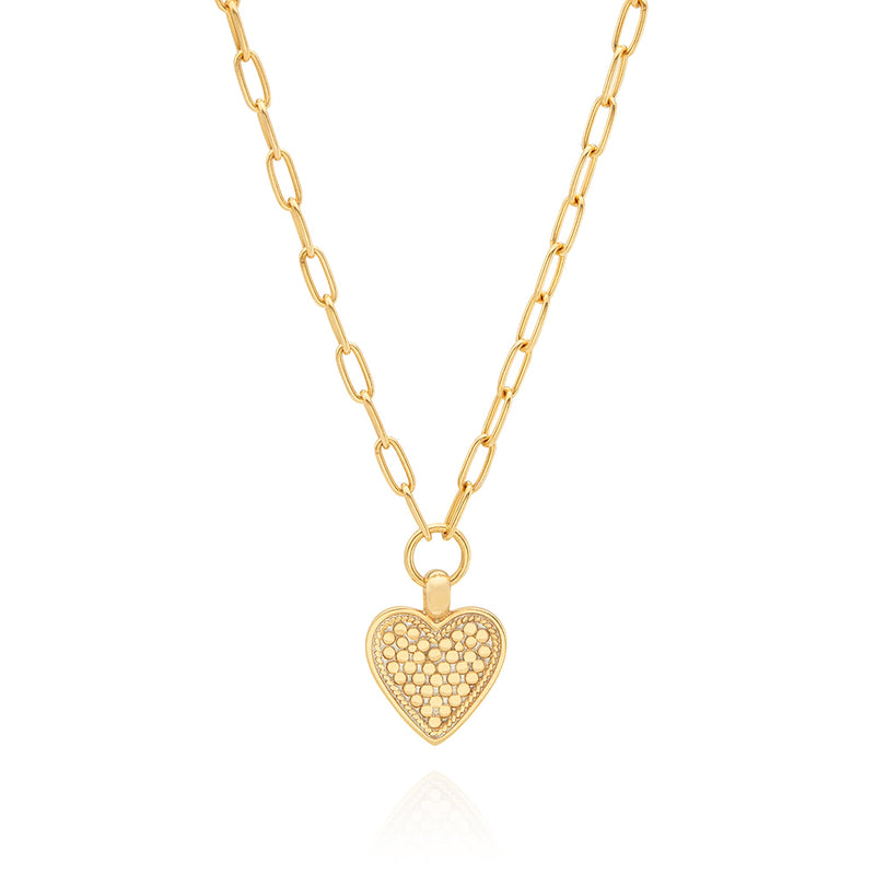 Medium Heart Necklace - Gold - NK10338-GLD