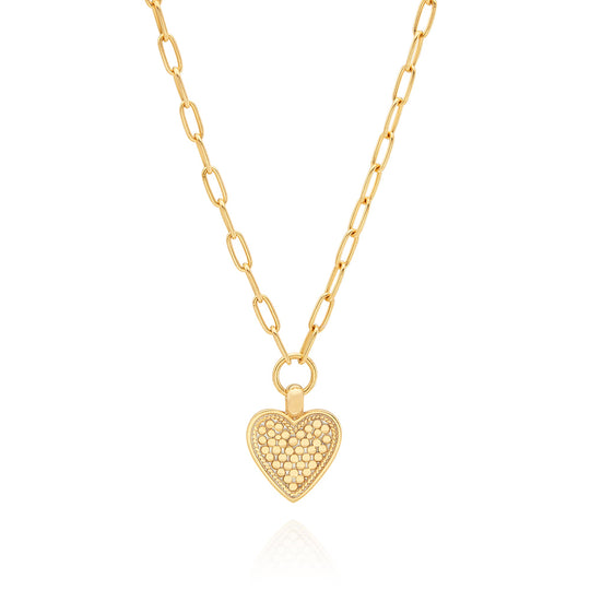 Medium Heart Necklace - Gold - NK10338-GLD