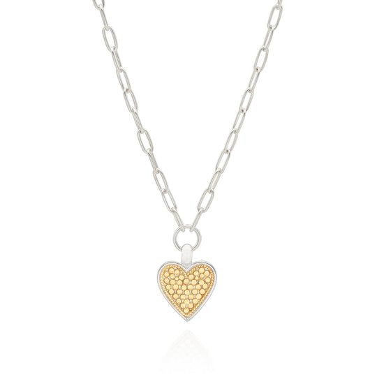 Medium Heart Necklace - Gold/Silver - NK10338-TWT