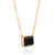Large Black Onyx Rectangle Necklace - Gold - NK10370-GBONX